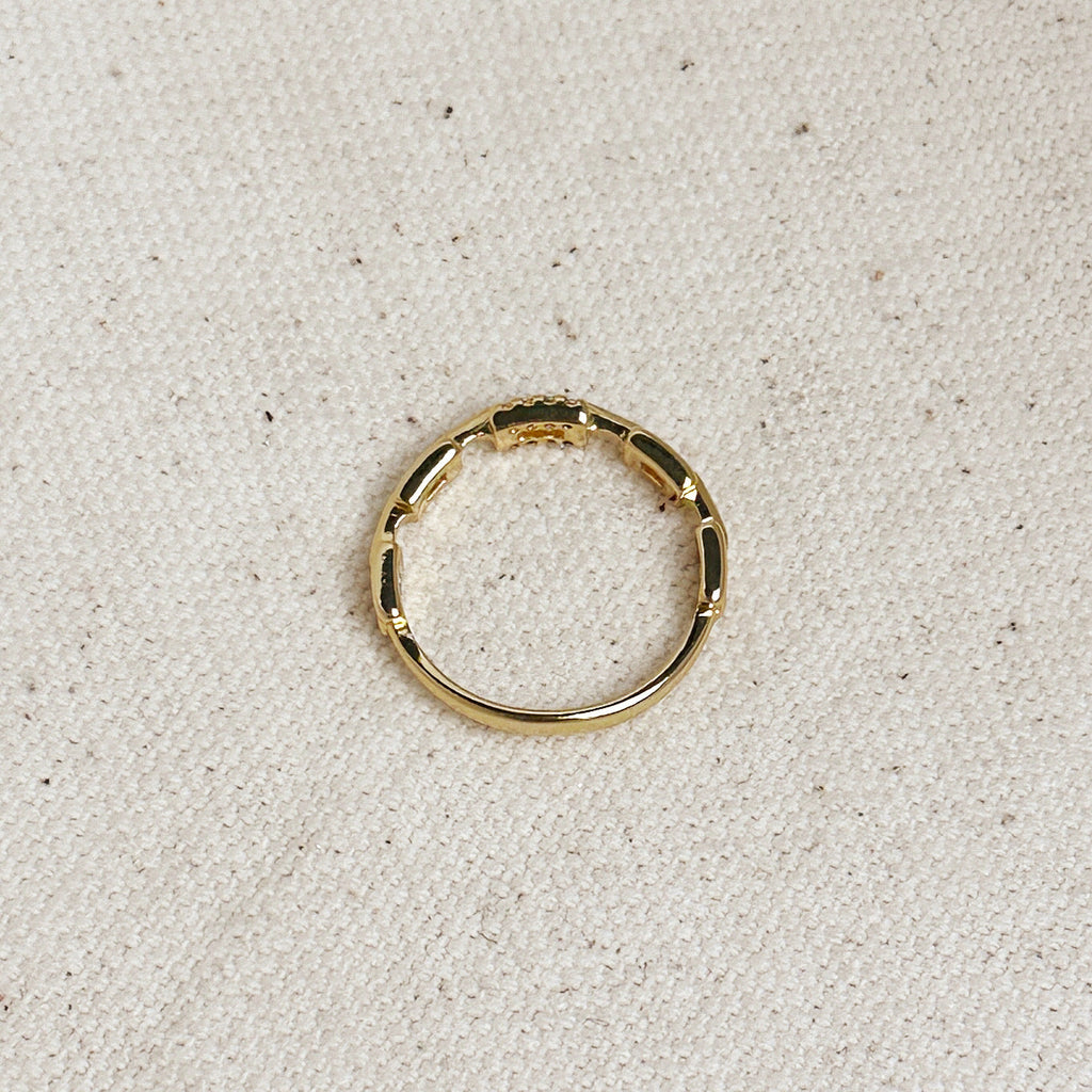 Mondsee 18k Gold Filled Chain Link CZ Ring | 18k Gold Filled Jewelry