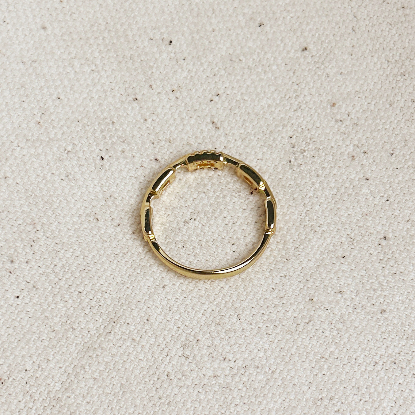 Mondsee 18k Gold Filled Chain Link CZ Ring | 18k Gold Filled Jewelry