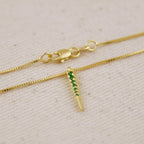 Mondsee 18k Gold Filled Emerald CZ Spear Necklace | 18k Gold Filled Jewelry