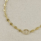Mondsee 18k Gold Filled Cubic Zircon Accent Mariner Choker Necklace | 18k Gold Filled Jewelry