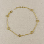 18k Gold Filled Flower CZ Anklet