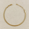 Mondsee 18k Gold Filled 4mm Herringbone Chain Anklet | 18k Gold Filled Jewelry