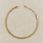 Mondsee 18k Gold Filled 4mm Herringbone Chain Anklet | 18k Gold Filled Jewelry