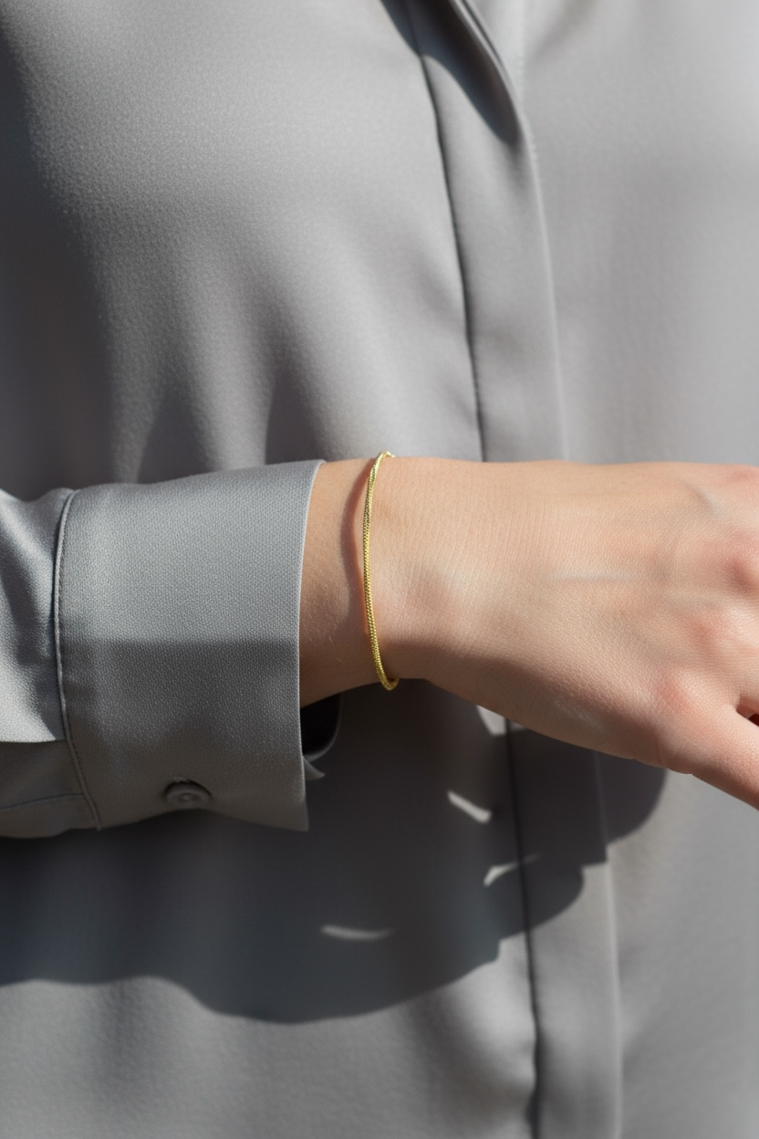 Mondsee 18k Gold Filled 2mm Square Rope Chain Bracelet | 18k Gold Filled Jewelry
