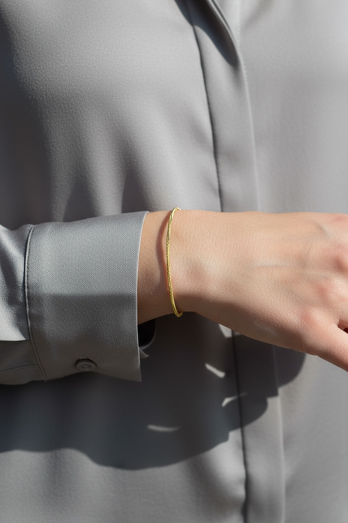 Mondsee 18k Gold Filled 2mm Square Rope Chain Bracelet | 18k Gold Filled Jewelry