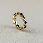 Mondsee 18k Gold Filled Colored CZ Wave Eternity Band Ring | 18k Gold Filled Jewelry