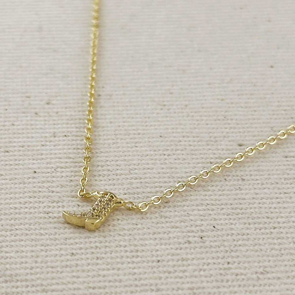 18k Gold Filled Mini Cowgirl Boot Necklace