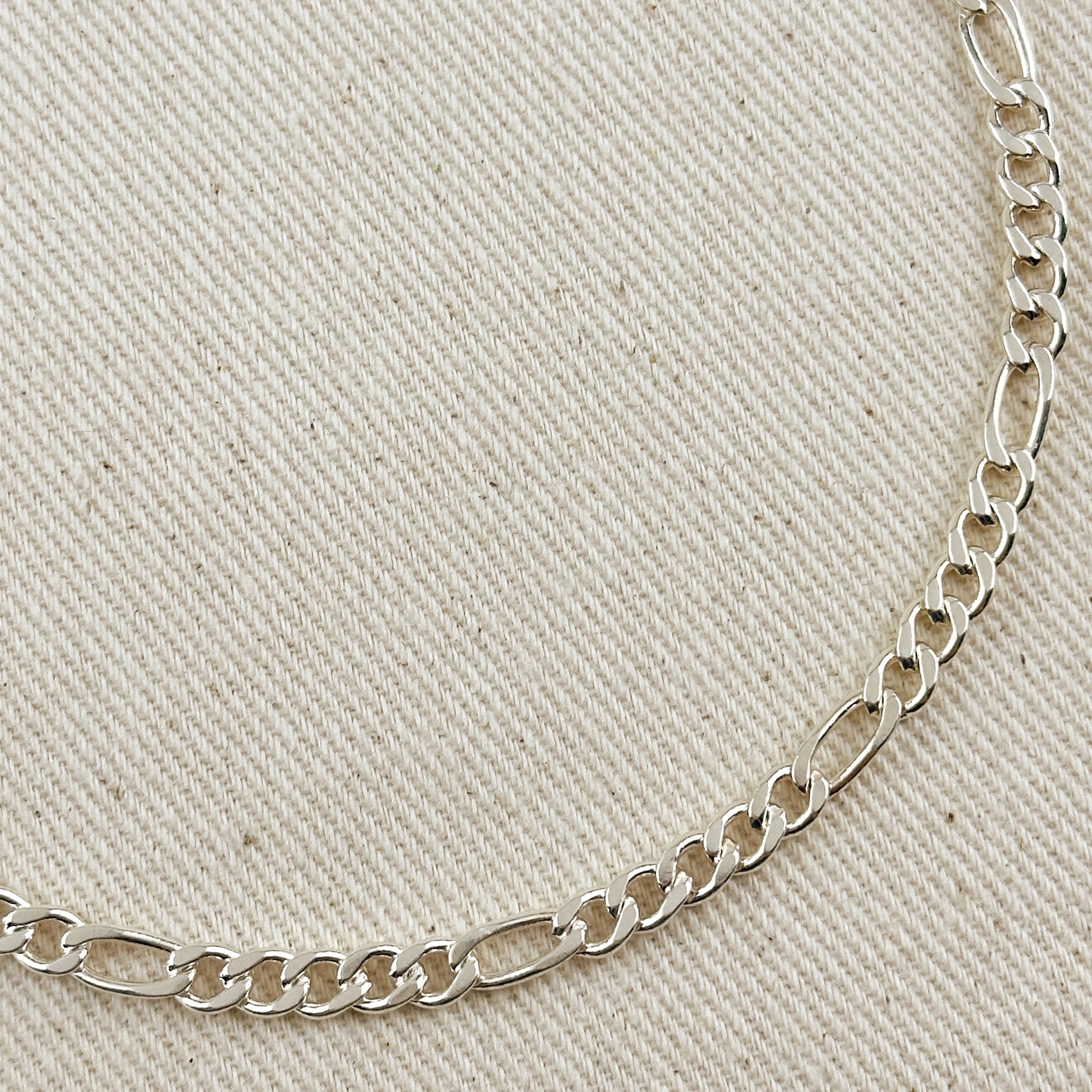 Mondsee Sterling Silver Figaro 5x1 Chain 4.8mm | 18k Gold Filled Jewelry