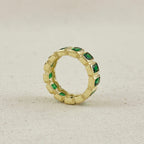 Mondsee 18k Gold Filled Chunky Emerald CZ Eternity Band Ring | 18k Gold Filled Jewelry