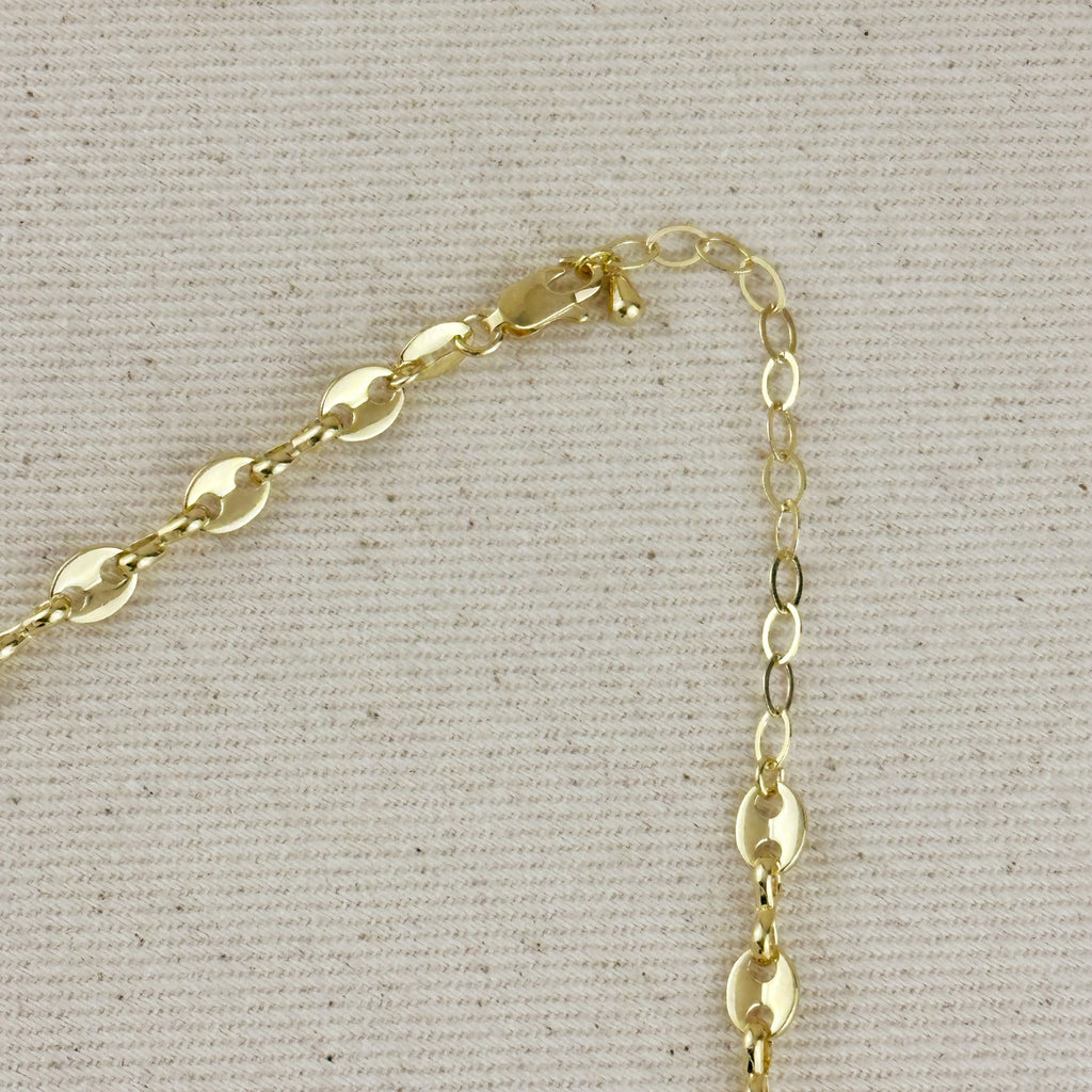Mondsee 18k Gold Filled Cubic Zircon Accent Mariner Choker Necklace | 18k Gold Filled Jewelry