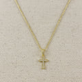 18k Gold Filled CZ Cross Necklace