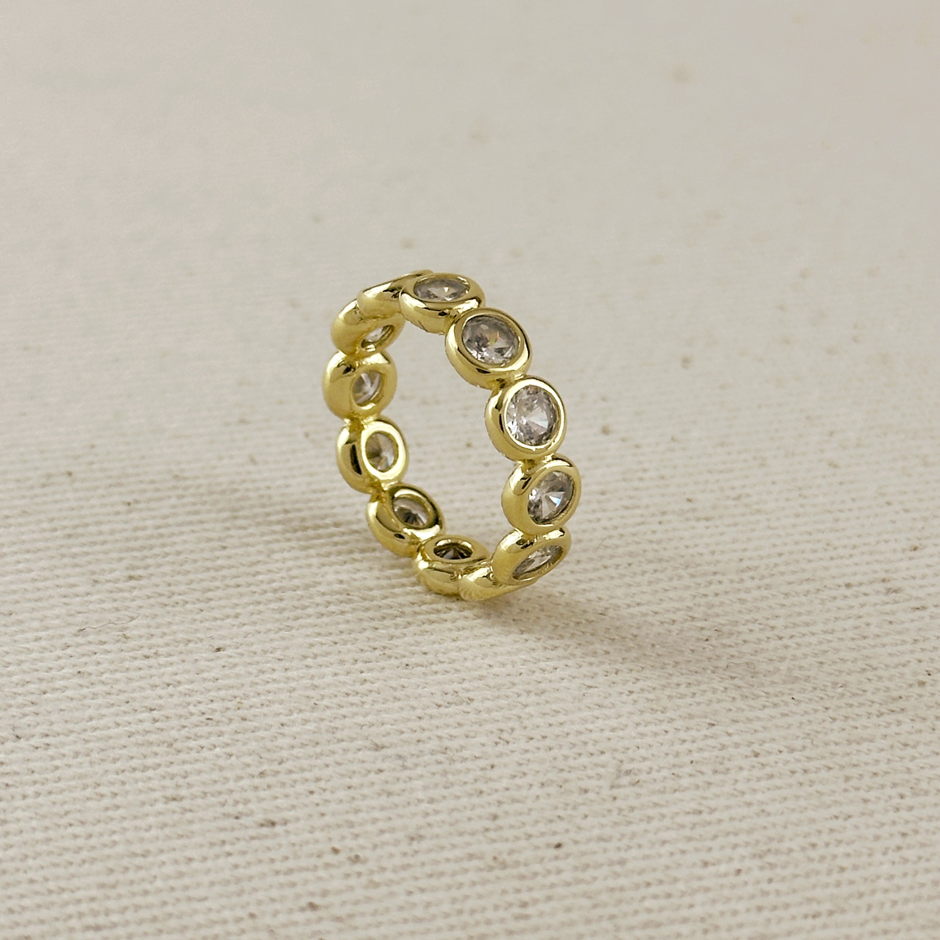 Mondsee 18k Gold Filled Bezel CZ Eternity Band Ring | 18k Gold Filled Jewelry