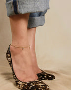 Mondsee 18k Gold Filled 2mm Curb Chain With Bezel CZ Drops Anklet | 18k Gold Filled Jewelry