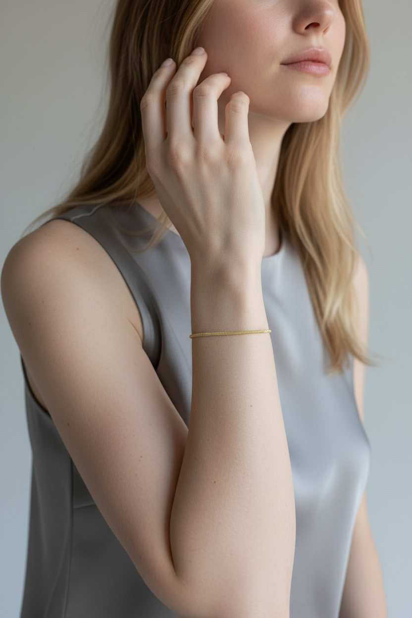 Mondsee 18k Gold Filled 2mm Square Rope Chain Bracelet | 18k Gold Filled Jewelry