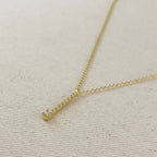 18k Gold Filled Vertical CZ Bar Necklace