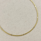 Mondsee 18k Gold Filled 2.5mm Mesh Chain with Diamond Cut Pressed Detail Necklace | 18k Gold Filled Jewelry