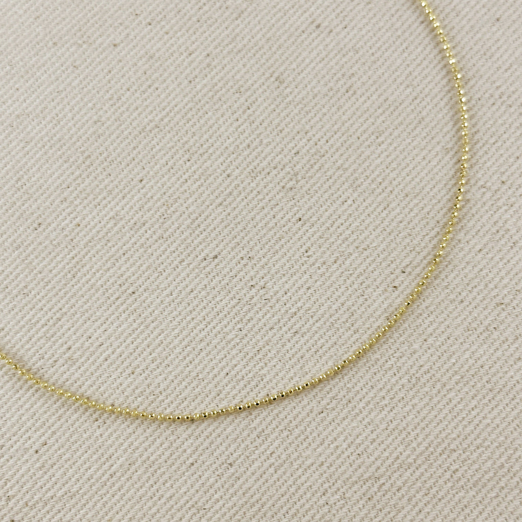 Mondsee 18k Gold Filled 1.0mm Ball Chain Diamond Cut Necklace | 18k Gold Filled Jewelry
