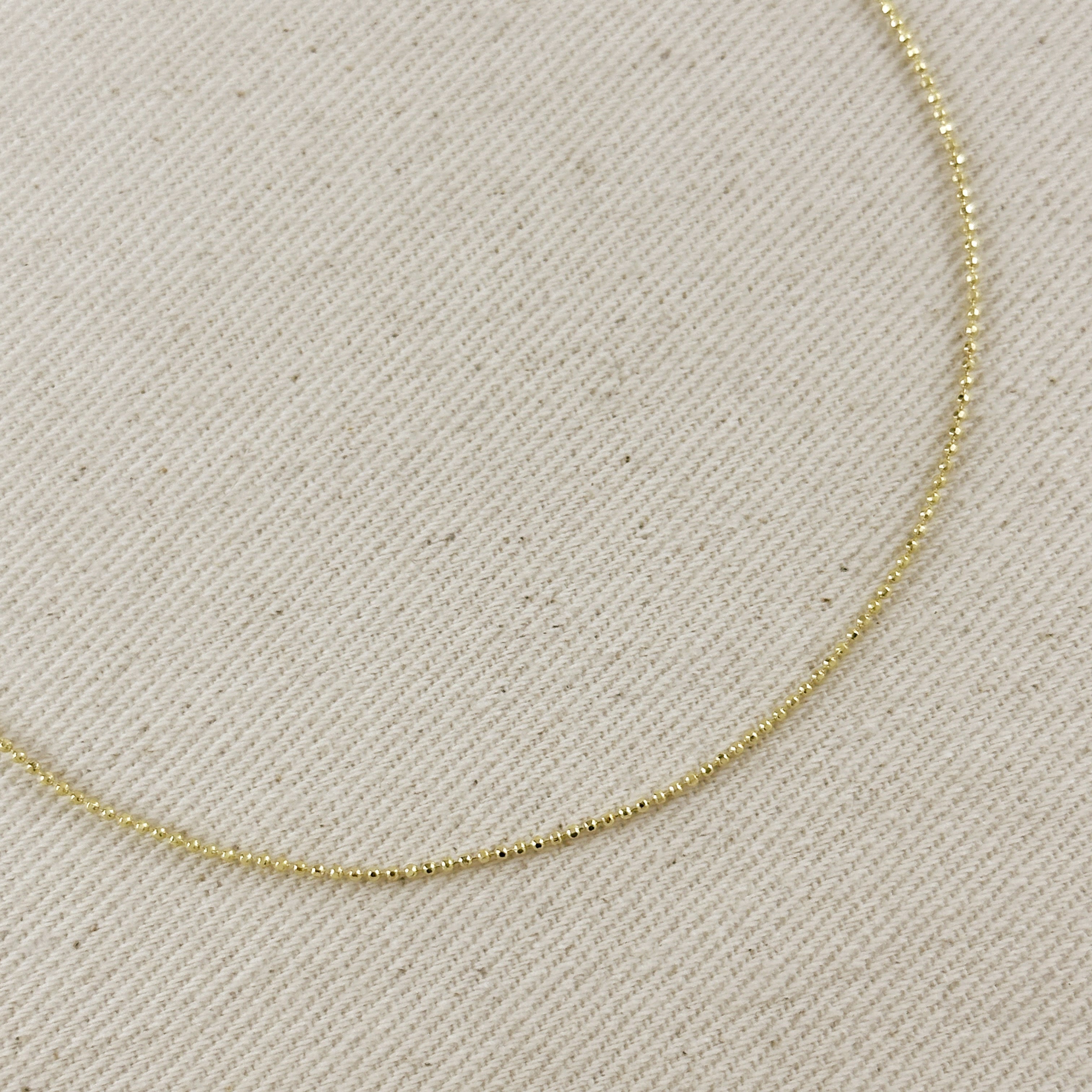 Mondsee 18k Gold Filled 1.0mm Ball Chain Diamond Cut Necklace | 18k Gold Filled Jewelry