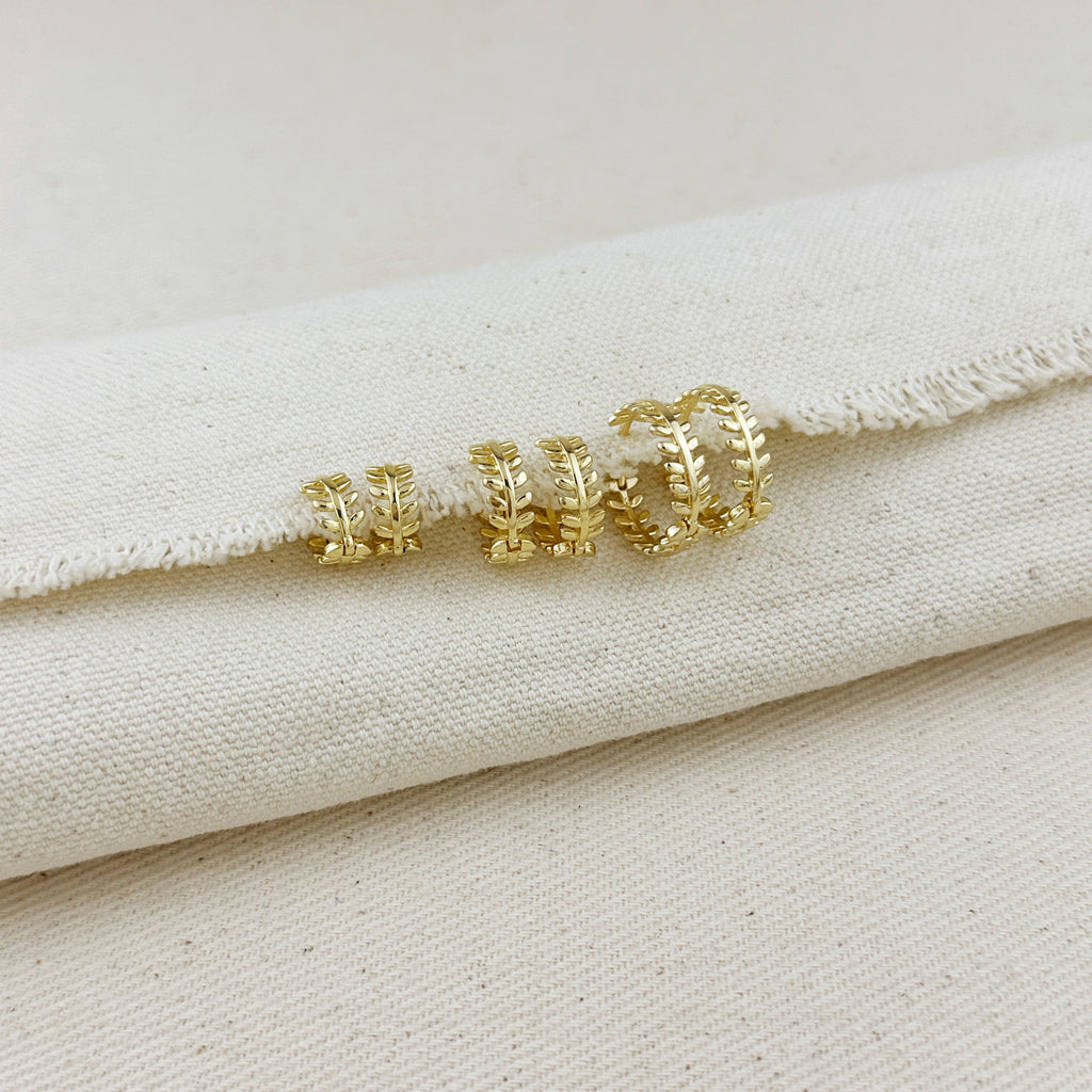 Mondsee 18k Gold Filled Leaf Clicker Earrings | 18k Gold Filled Jewelry