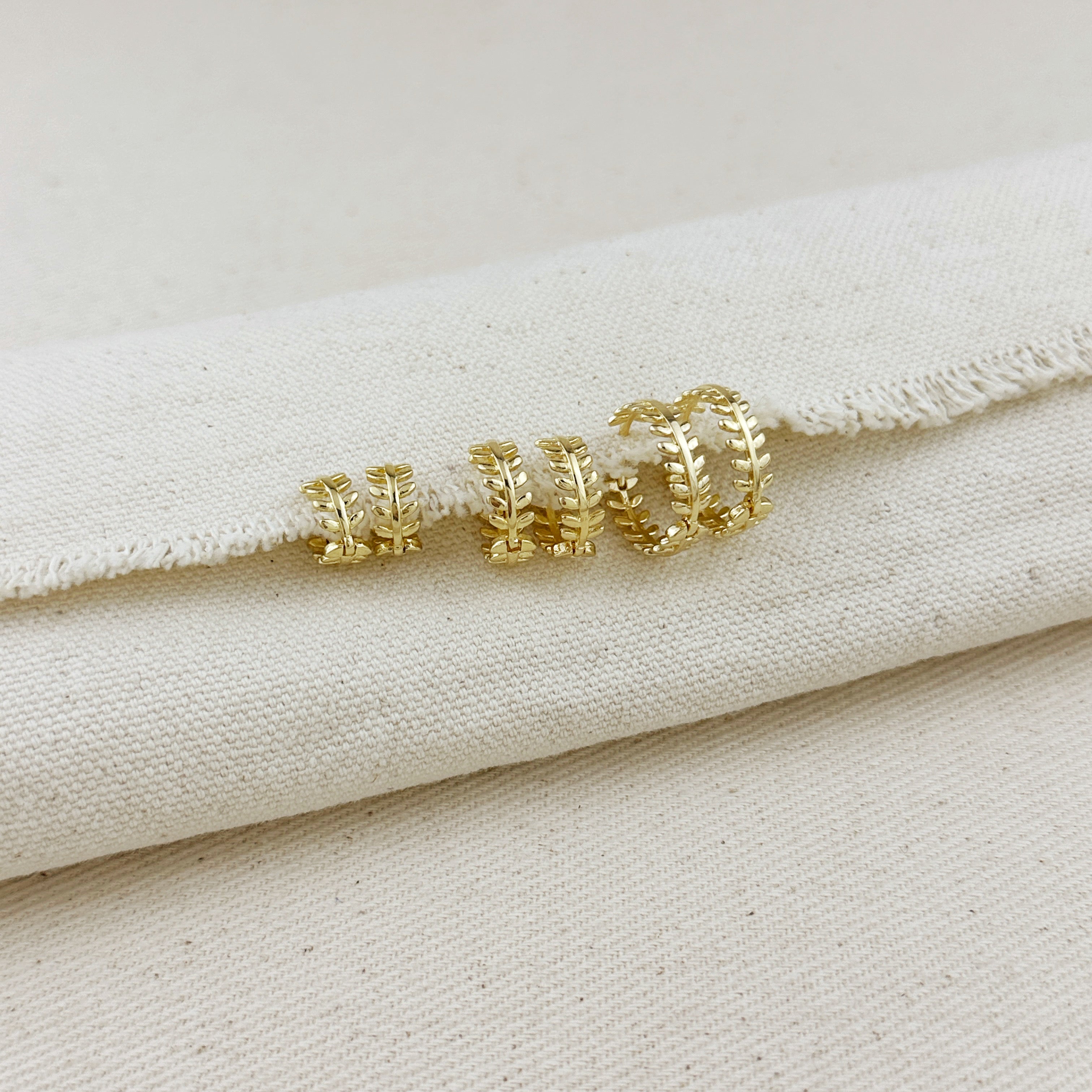 Mondsee 18k Gold Filled Leaf Clicker Earrings | 18k Gold Filled Jewelry