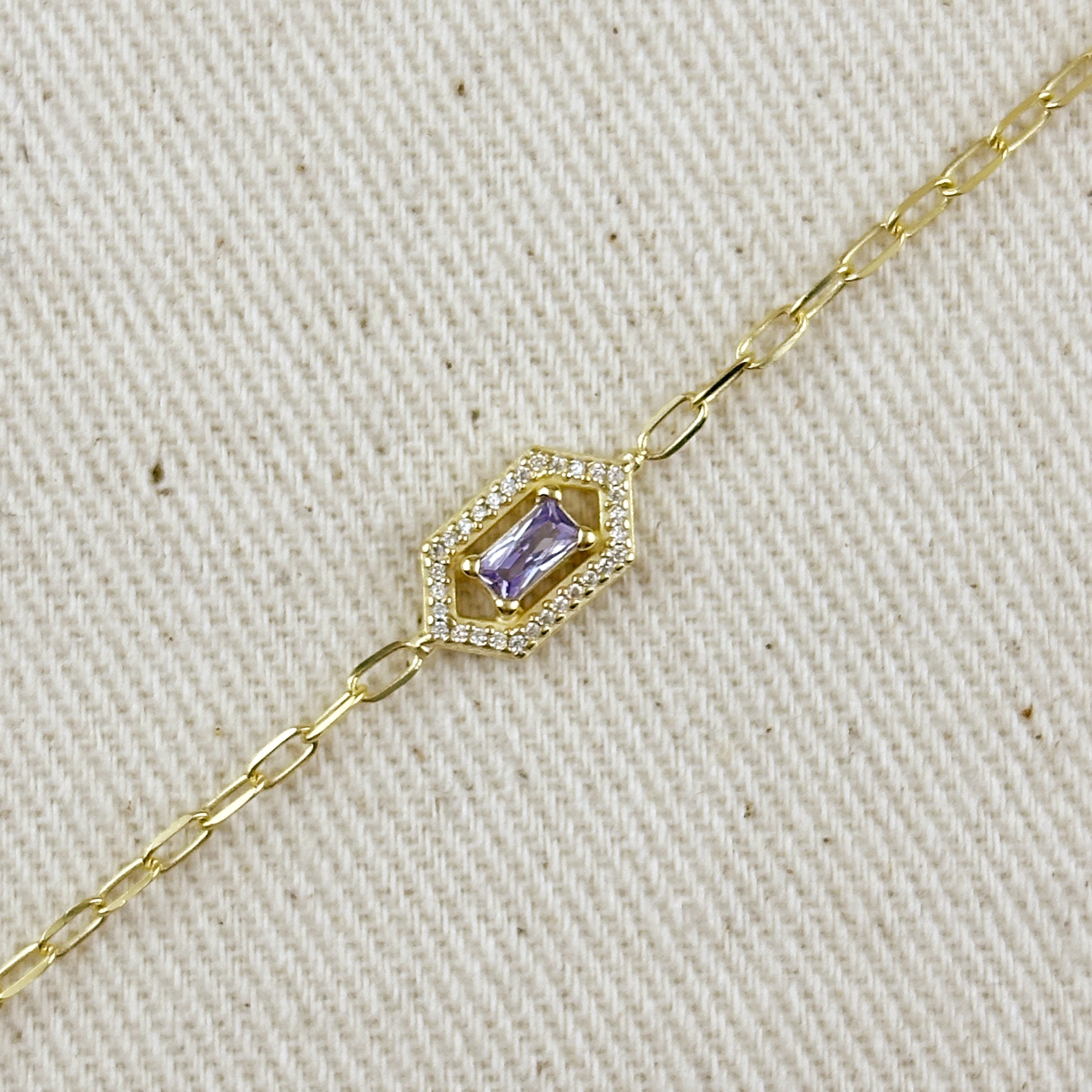 Mondsee 18k Gold Vermeil Fancy Birthstone Bracelet | 18k Gold Filled Jewelry