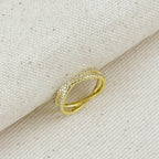 Mondsee 18K Gold Filled CZ X Ring | 18k Gold Filled Jewelry