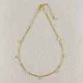 Mondsee 18k Gold Filled Box Chain & Dangling CZ Stones Necklace | 18k Gold Filled Jewelry