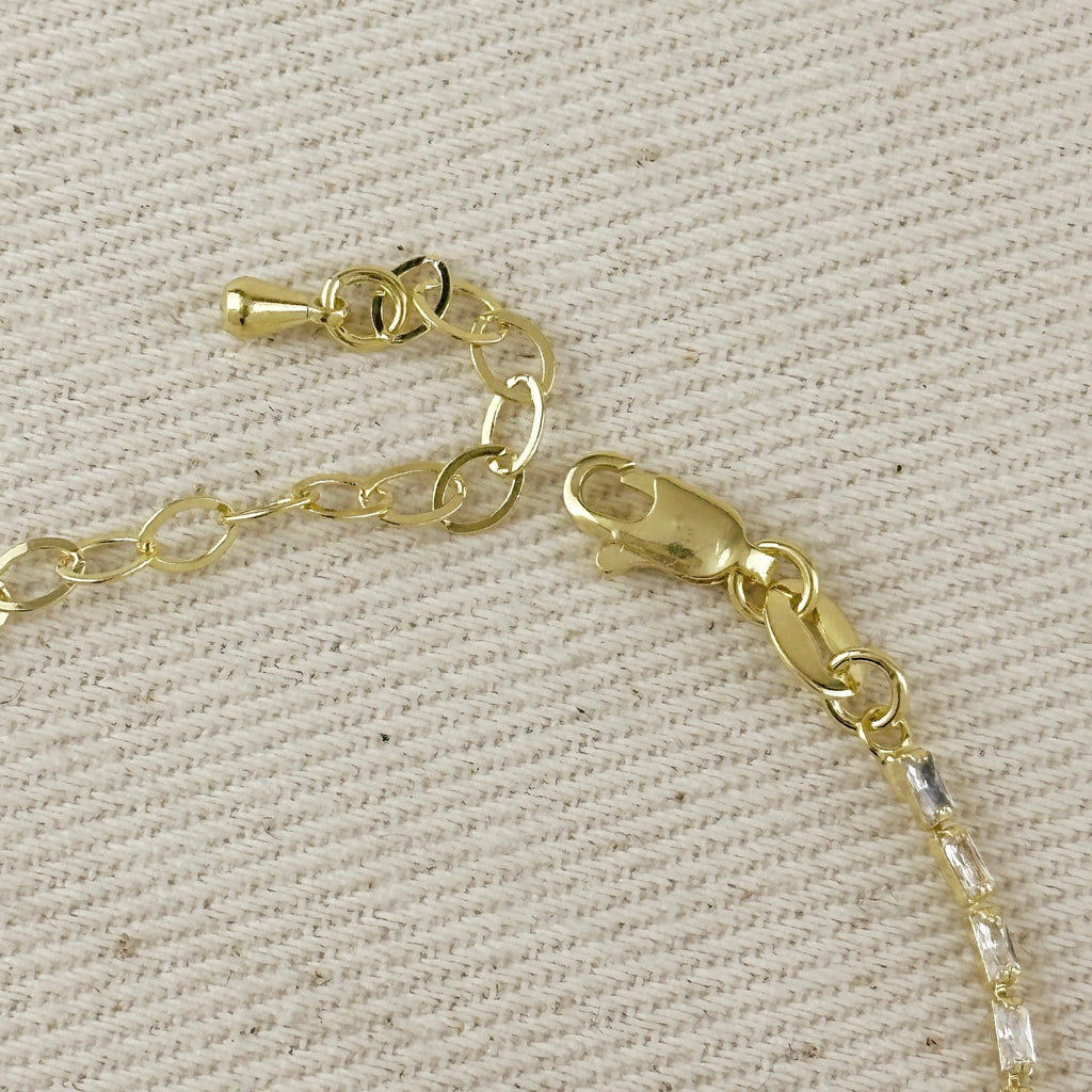 18k Gold Filled 1.5mm CZ Baguette Tennis Bracelet