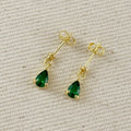 18k Gold Filled Colored CZ Teardrop Earrings