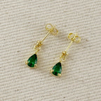 18k Gold Filled Colored CZ Teardrop Earrings