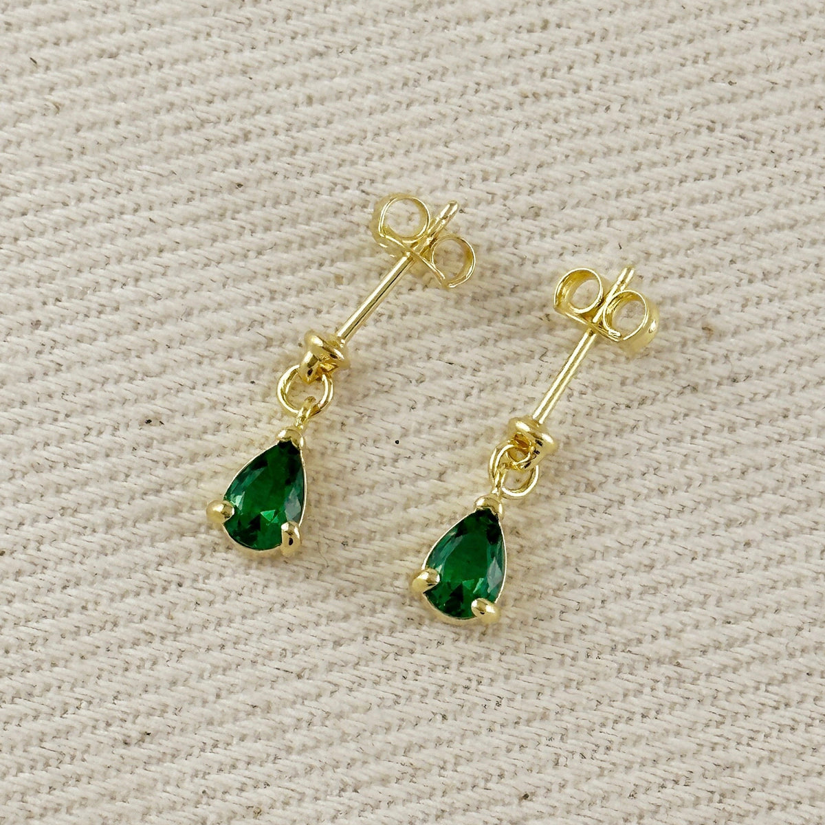 18k Gold Filled Colored CZ Teardrop Earrings
