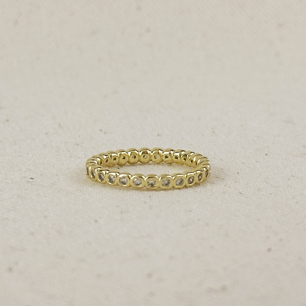 Mondsee 18K Gold Filled Bezel CZ Eternity Band Ring | 18k Gold Filled Jewelry