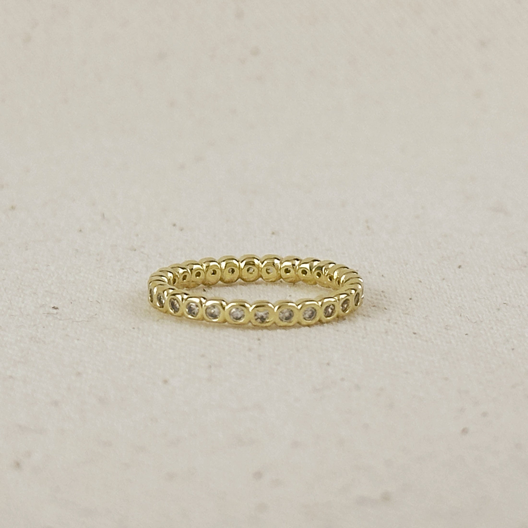 Mondsee 18K Gold Filled Bezel CZ Eternity Band Ring | 18k Gold Filled Jewelry