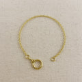 18k Gold Filled Rolo Chain With Round Clicker Clasp Bracelet
