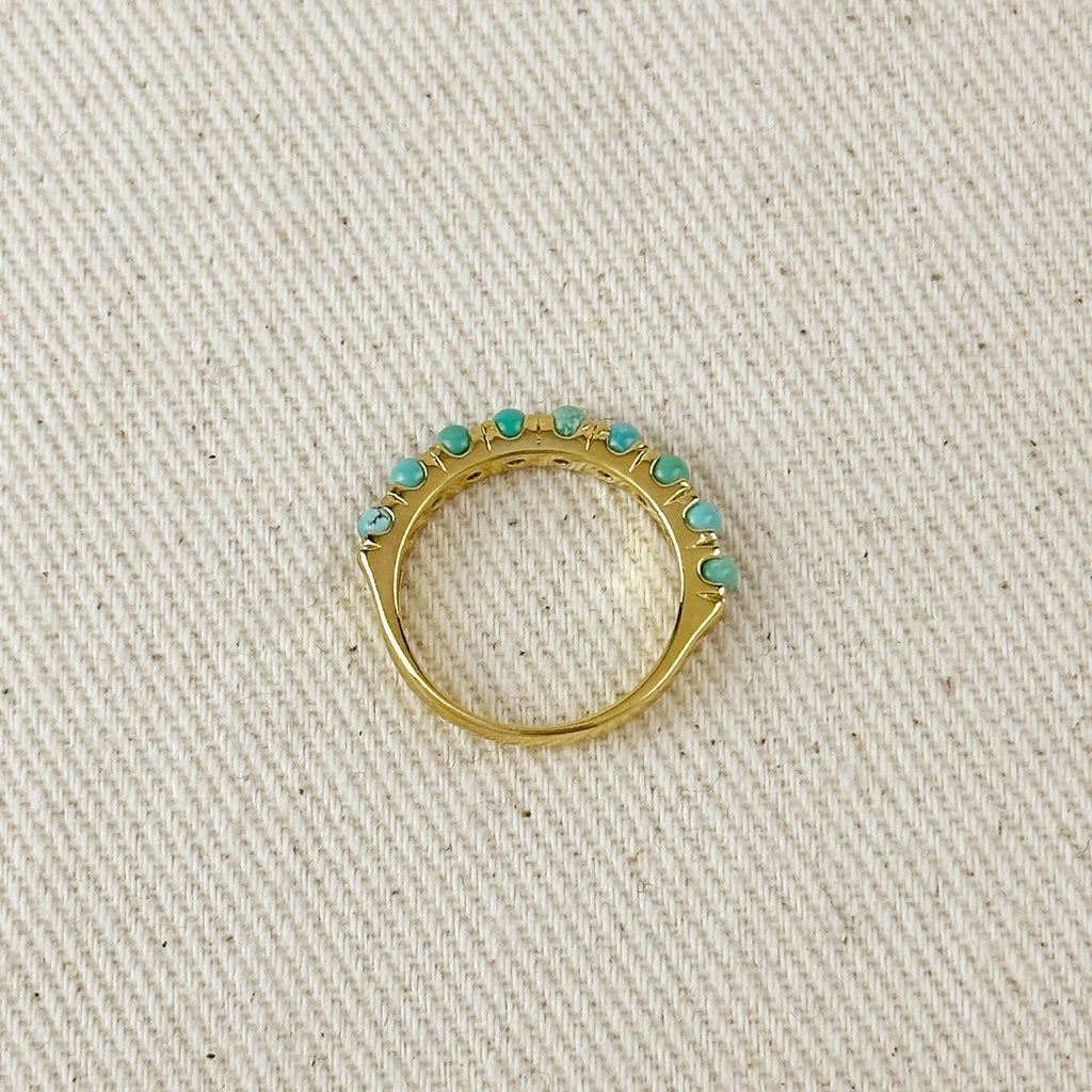 Mondsee 18K Gold Filled Natural Turquoise Band Ring | 18k Gold Filled Jewelry