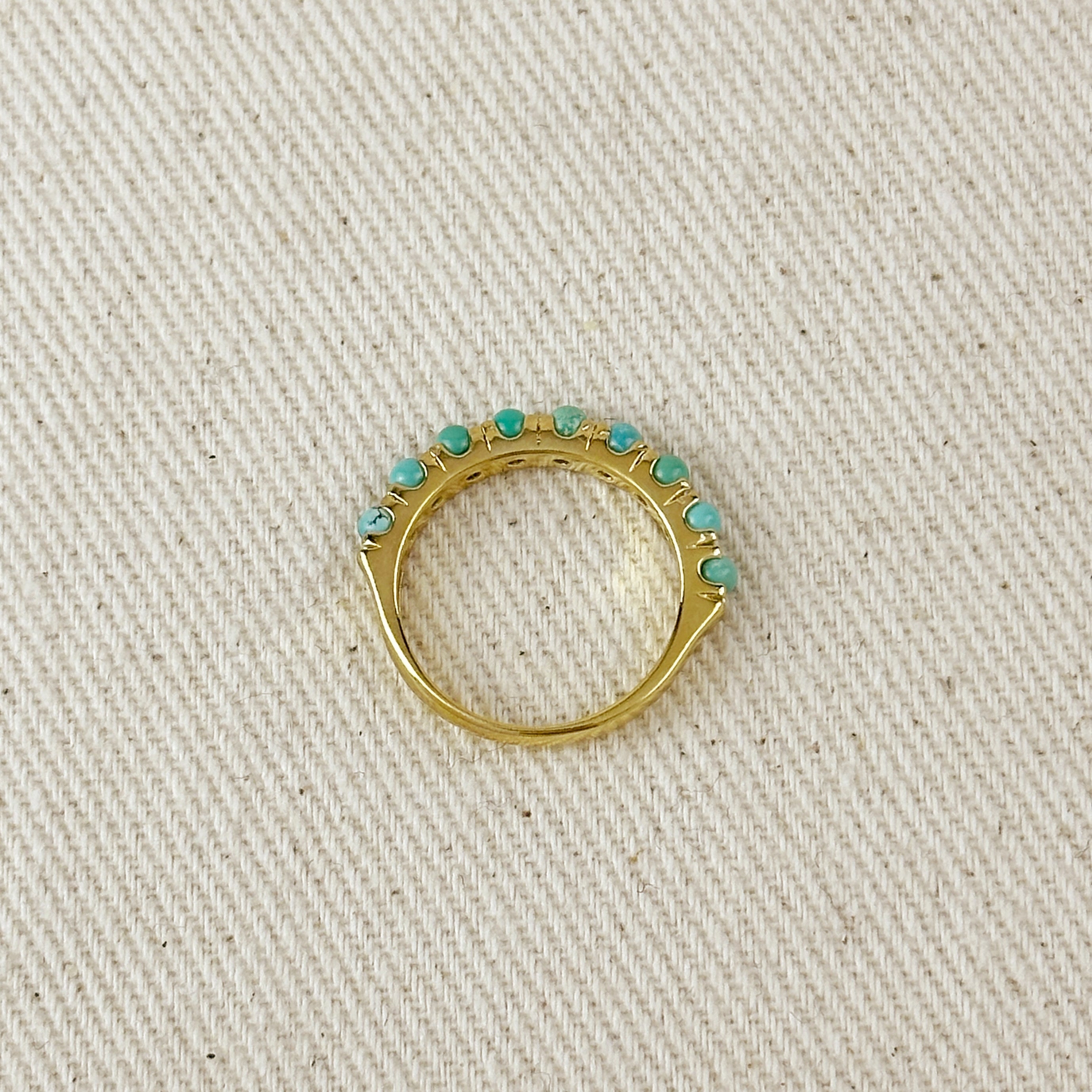 Mondsee 18K Gold Filled Natural Turquoise Band Ring | 18k Gold Filled Jewelry