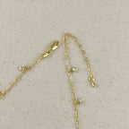 Mondsee 18K Gold Filled Paperclip Chain with Bezel CZ Drops Necklace | 18k Gold Filled Jewelry