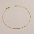 Mondsee 18k Gold Filled 1mm Box Anklet | 18k Gold Filled Jewelry