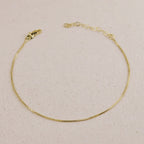 Mondsee 18k Gold Filled 1mm Box Anklet | 18k Gold Filled Jewelry