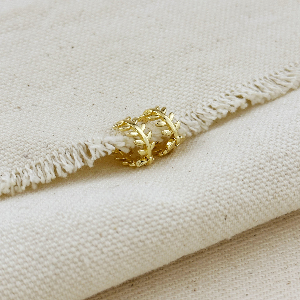 Mondsee 18k Gold Filled Leaf Clicker Earrings | 18k Gold Filled Jewelry
