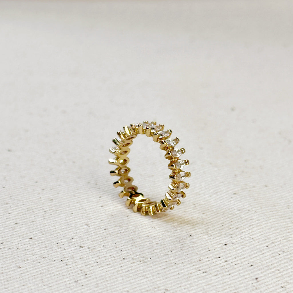 Mondsee 18k Gold Filled Marquise Eternity Band Ring | 18k Gold Filled Jewelry