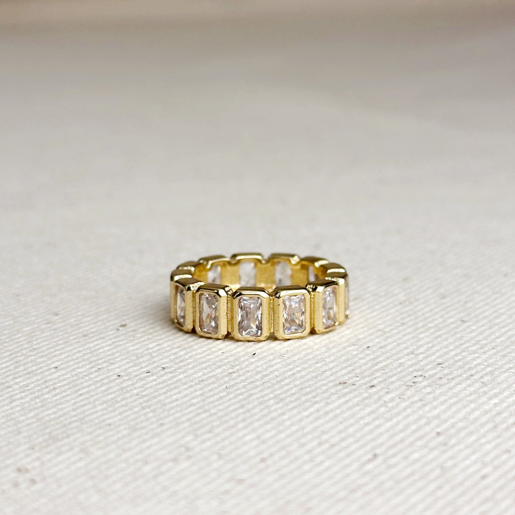 Mondsee 18k Gold Filled Chunky CZ Eternity Band Ring | 18k Gold Filled Jewelry