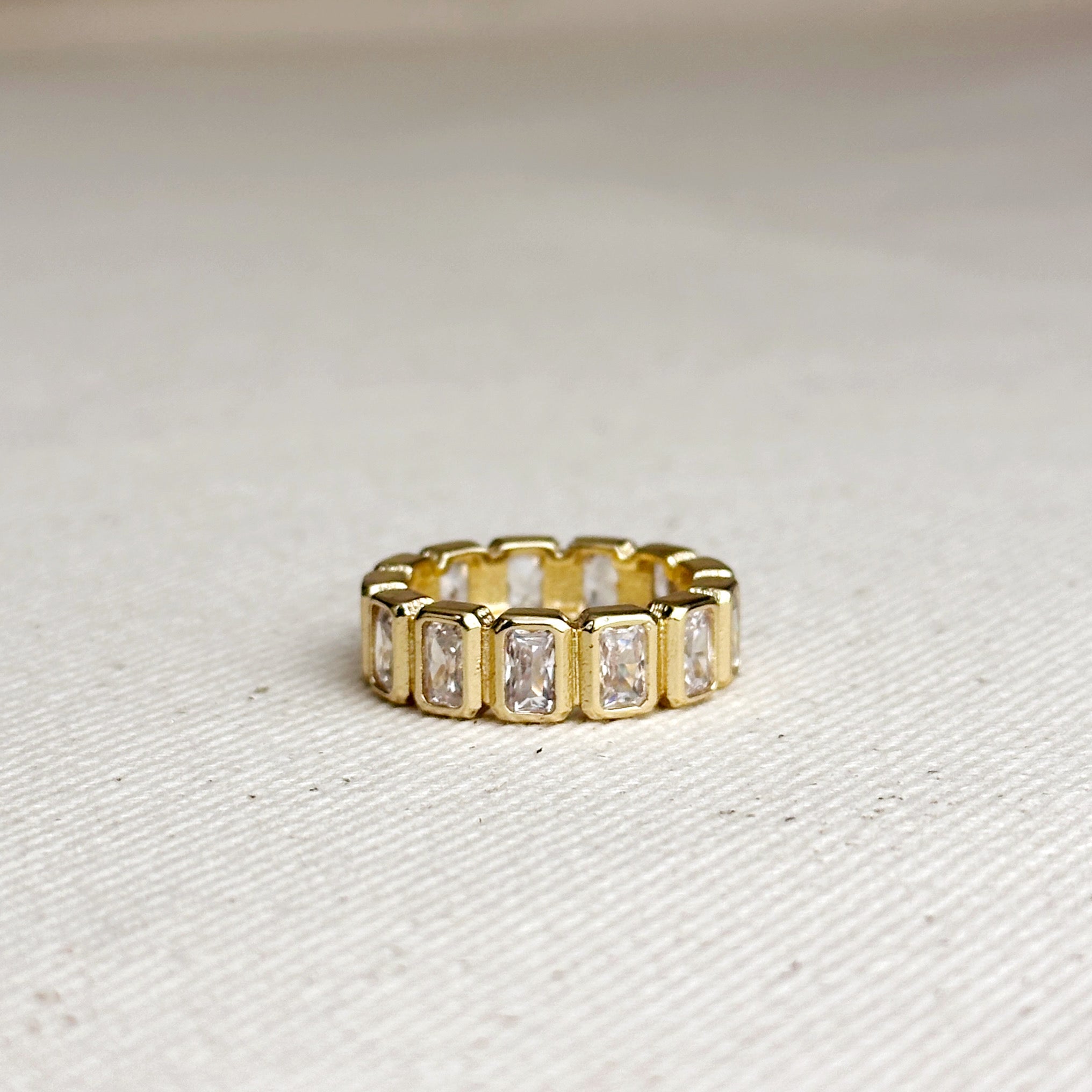 Mondsee 18k Gold Filled Chunky CZ Eternity Band Ring | 18k Gold Filled Jewelry