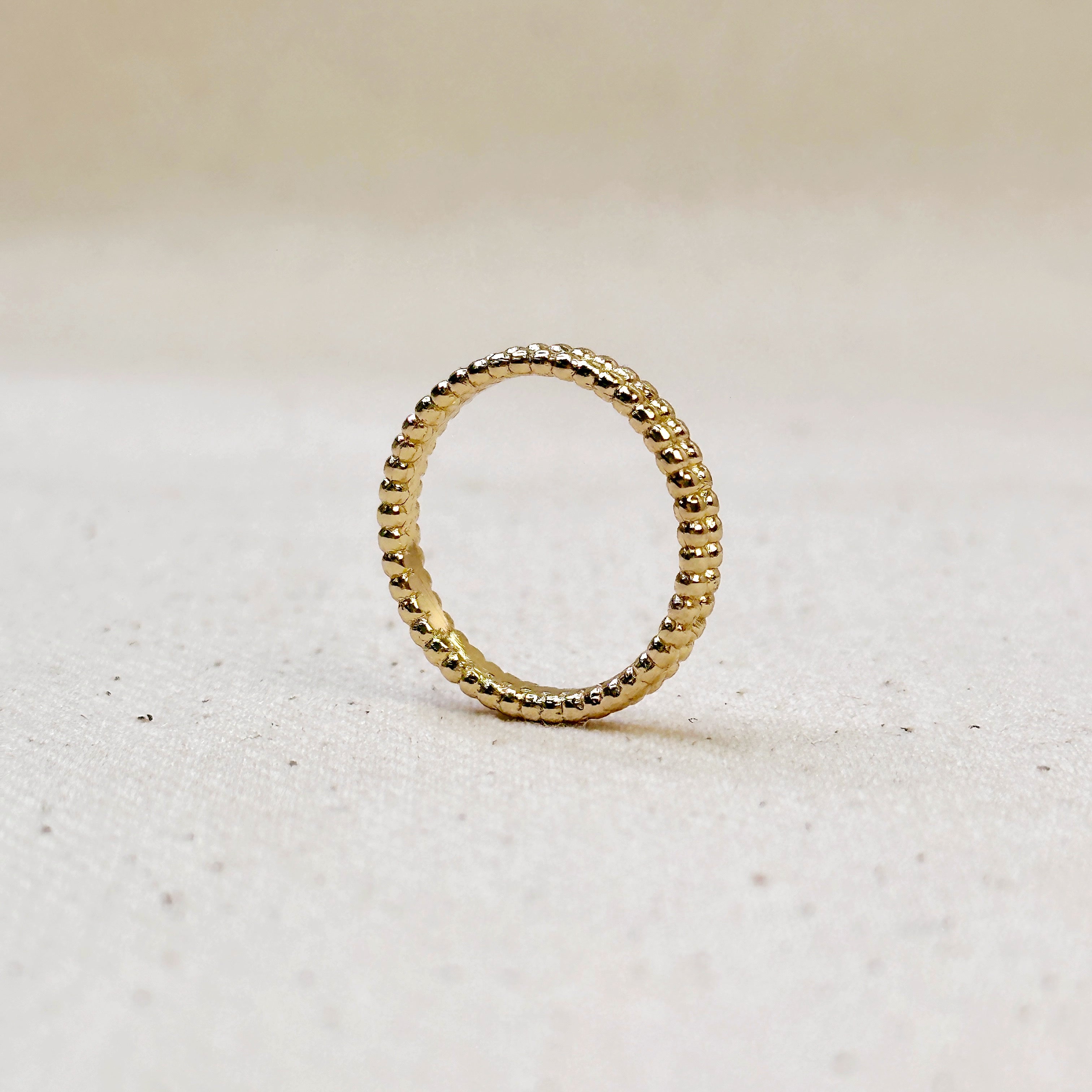 Mondsee 18k Gold Filled Double Beaded Band Ring | 18k Gold Filled Jewelry