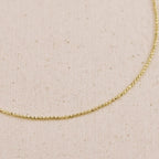 Mondsee 18k Gold Filled 1mm Diamond Cut Ball Chain Anklet | 18k Gold Filled Jewelry