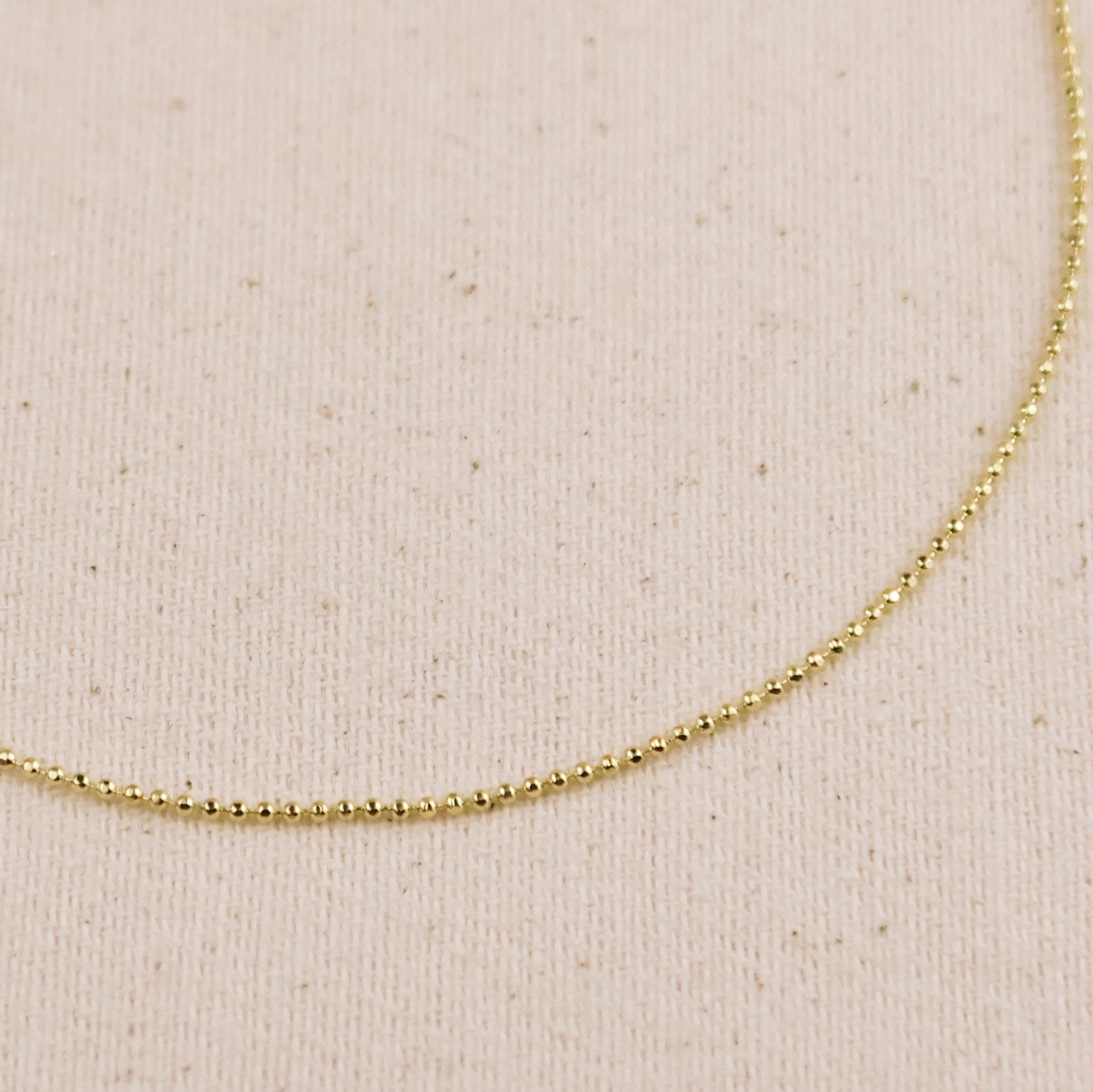Mondsee 18k Gold Filled 1mm Diamond Cut Ball Chain Anklet | 18k Gold Filled Jewelry
