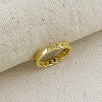 18k Gold Filled Chain With Polished Plate Ring