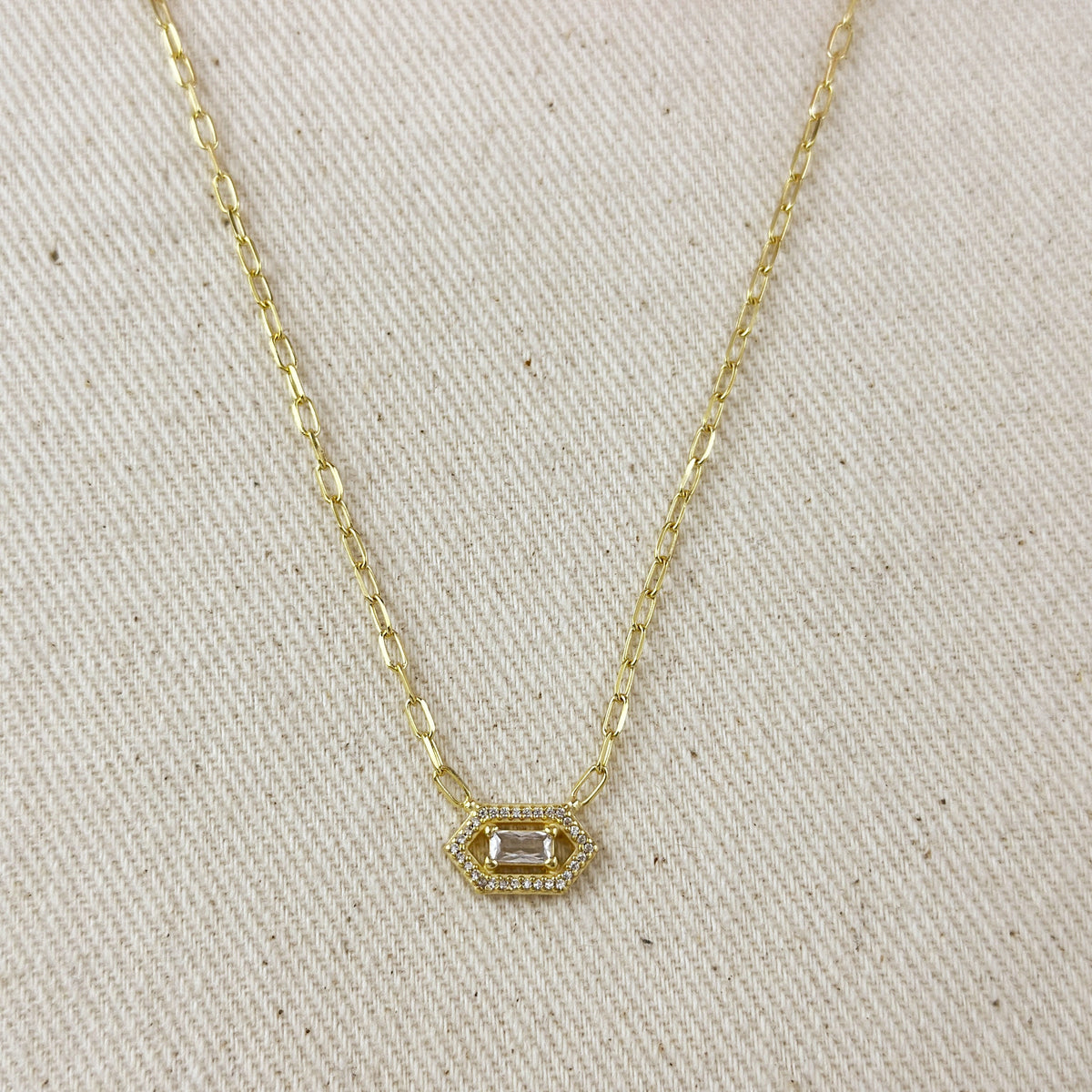18k Gold Vermeil Fancy Birthstone Baguette Necklace – April