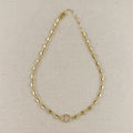 Mondsee 18k Gold Filled Cubic Zircon Accent Mariner Choker Necklace | 18k Gold Filled Jewelry