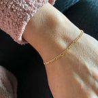 Mondsee 18k Gold Filled 2mm Rounded 3x1 Figaro Chain Bracelet | 18k Gold Filled Jewelry